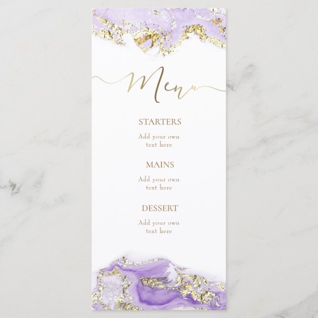 Lavendel Gold Menü Menükarte (Vorderseite)