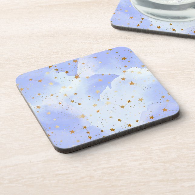 Lavendel Golden Star Getränkeuntersetzer (Linke Seite)