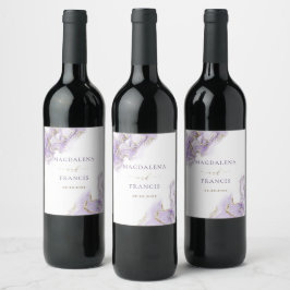 Lavendel-Goldmedaille Hochzeit Wein-Label Weinetikett