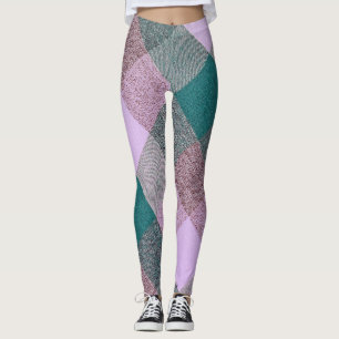 Lavendel Green Kariert Triangle Pattern Leggings