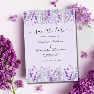 Lavendel Grün Floral Aquarell Formal Elegant Save The Date