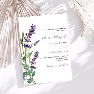 Lavendel Grün lila Luxushochzeit Einladung