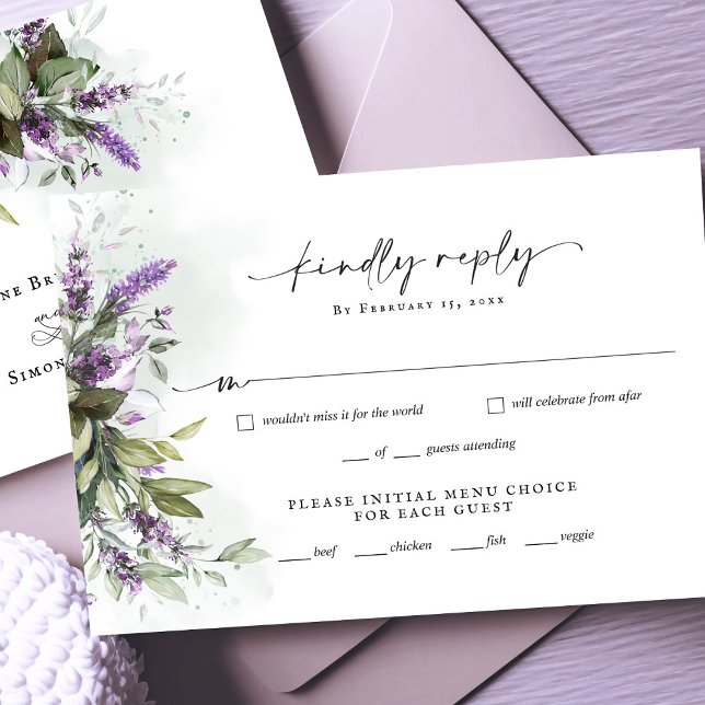 Lavendel-Grün-Minimalistischer Schriftzug Hochzeit (Von Creator hochgeladen)
