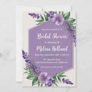 Lavendel-Grün-Purple-Floral-Brautjungfern-Einladun Einladung