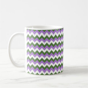 Lavendel, Grün und Weiß Zickzack Zigzag Kaffeetasse
