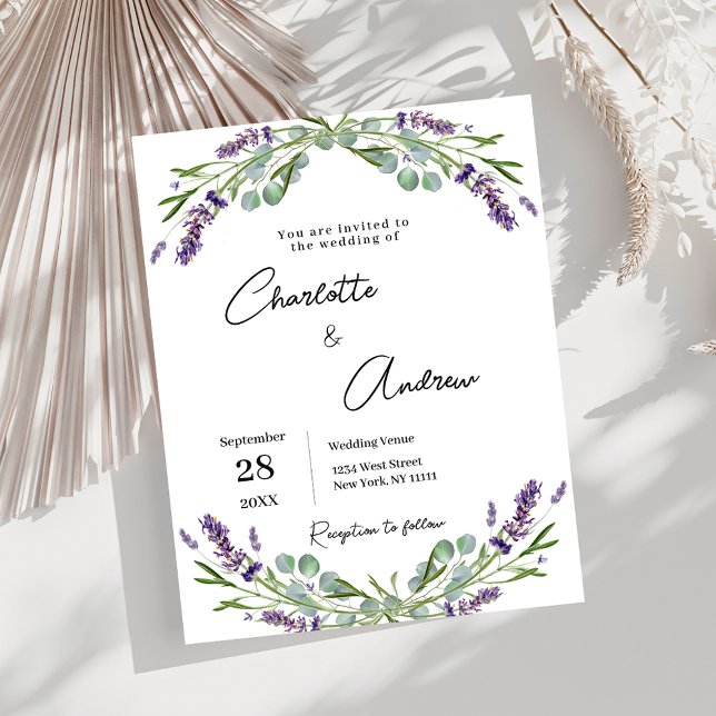 Lavendel Grünflorals Drehbuch Budget Hochzeit (Von Creator hochgeladen)