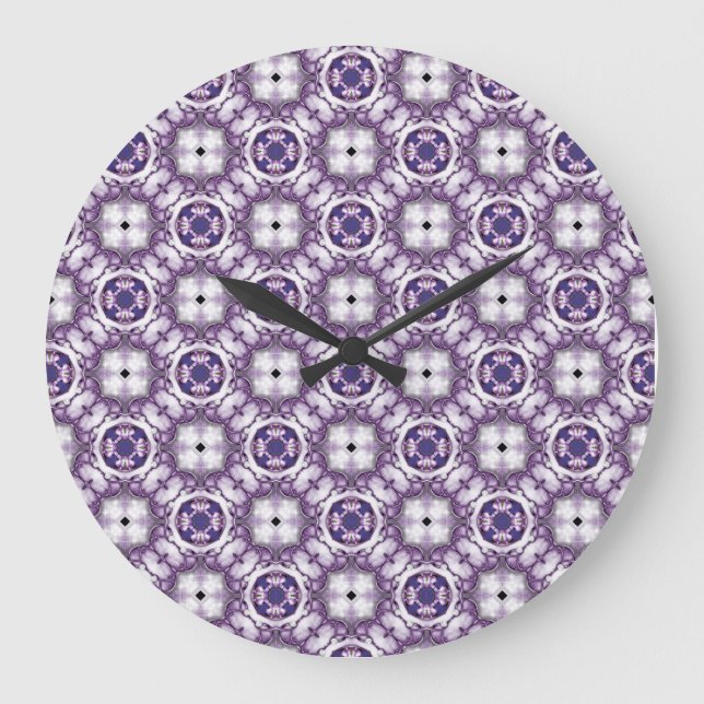 Lavendel-Halo  Große Wanduhr (Vorderseite)