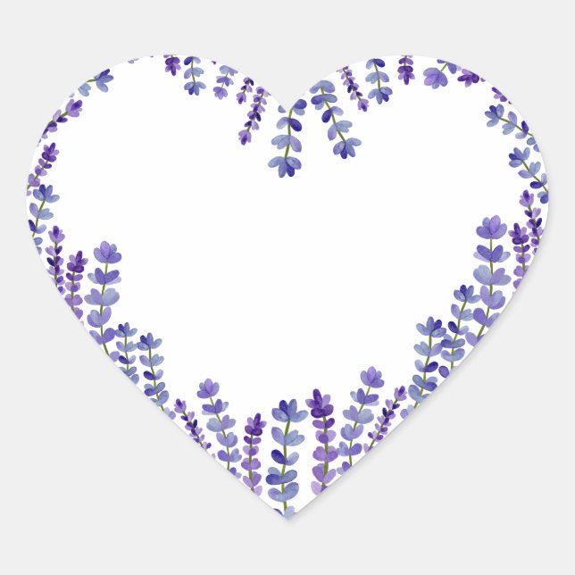 Lavendel Heart Sticker (Vorderseite)