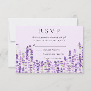 Lavendel-hellpurpurnes BlumenWatercolor UAWG RSVP Karte