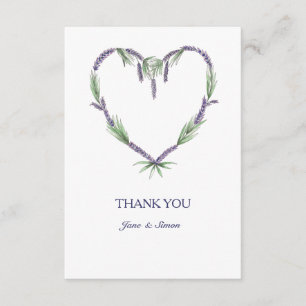 Lavendel-Herz-Hochzeit danken Ihnen zu kardieren Dankeskarte