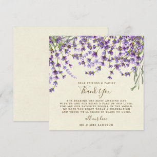 Lavendel-Hochzeit-Dankes-Empfangskarte Einladung