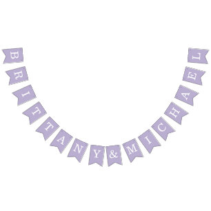 Lavendel-Hochzeit Einfache Lila Braut & Bräutigam  Wimpelkette