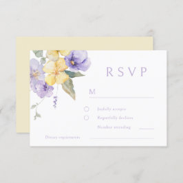 Lavendel Hochzeit Lila und sonnengelb RSVP Karte