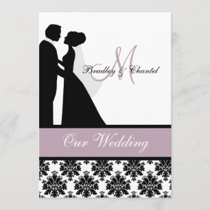 Lavendel-Hochzeits-Paar-Hochzeits-Einladung Einladung