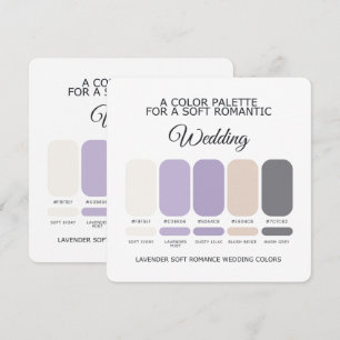 Lavendel Hochzeitsfarbpalette Karte