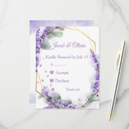 Lavendel-Hochzeitskarten RSVP Karte