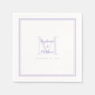 Lavendel-Hochzeitsmonogramm Moderne Initialen & Na Serviette