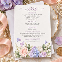 Lavendel-Hortensien-Blush-Rosen-Hochzeitsdetails