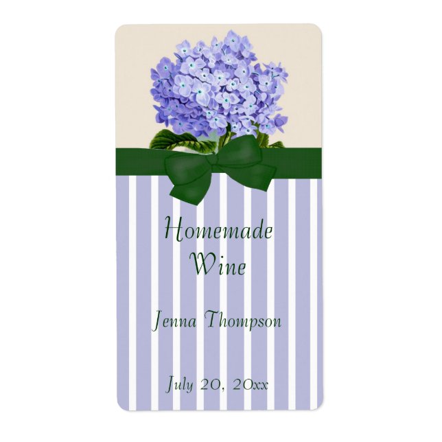 Lavendel Hydrangea hausgemachte Weinkarte (Vorne)
