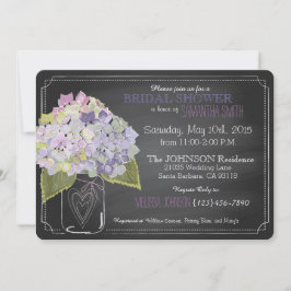 Lavendel Hydrangea Jar Chalkboard Brautparty Einladung