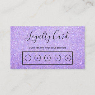 Lavendel Imitats Glitzer Custom Loyalty Card Visitenkarte