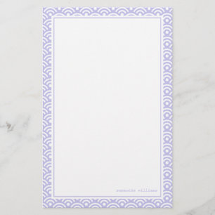 Lavendel-Japaner Seigaiha Muster Briefpapier