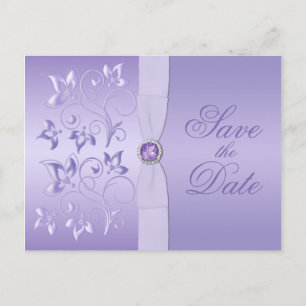 Lavendel-Jewelled Save the Date Blumenpostkarte Ankündigungspostkarte
