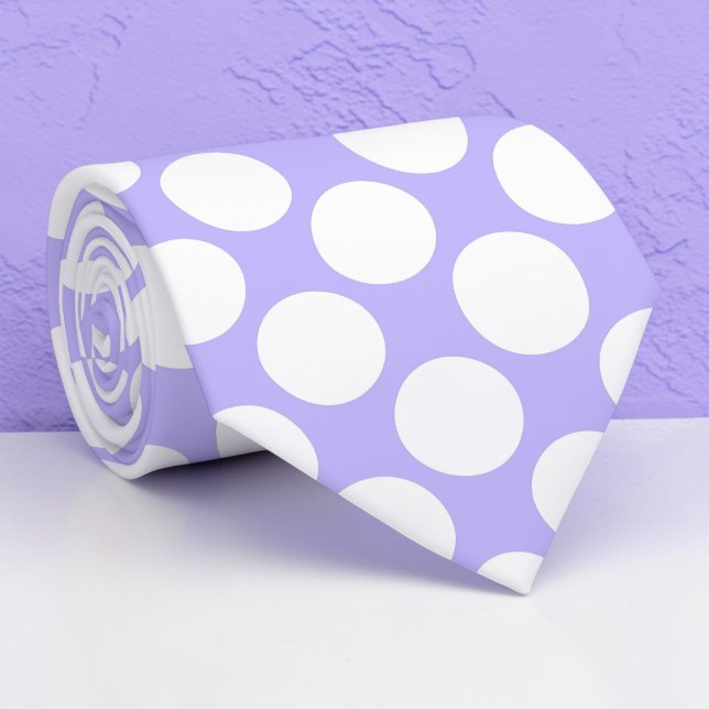 Lavendel-Jumbo-Polka-Punkte individuelle Krawatte (Von Creator hochgeladen)