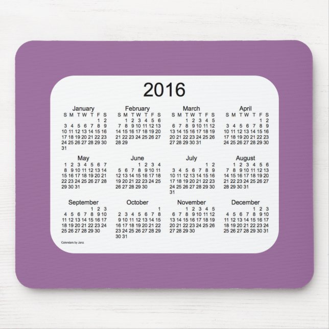 Lavendel-Kalender 2016 durch Janz Mousepad (Vorne)