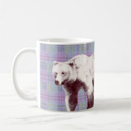 Lavendel-Karo-Mutterbär Kaffeetasse