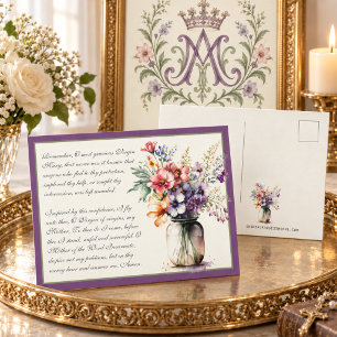 Lavendel-katholisches Memorare-Gebet an die Jungfr Postkarte