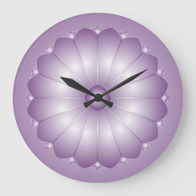 Lavendel-Kissen-Blumen-Wand-Uhr Große Wanduhr (Vorderseite)
