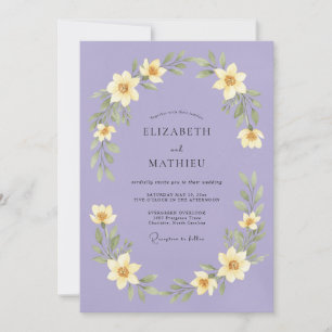 Lavendel-Kranz Florale Hochzeit Einladung