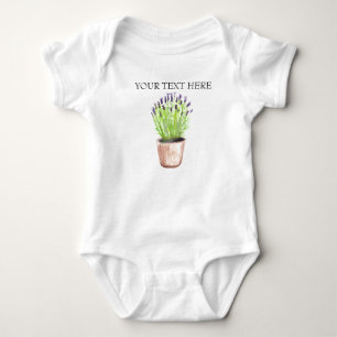 Lavendel-Kräuter-Topfpflanze lila modern Baby Strampler