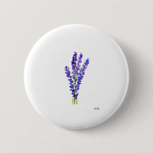 Lavendel-Kräutergarten florale vintage Wasserfarbe Button