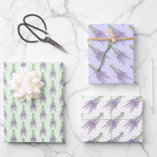 Lavendel-Kräuterpflanze-Blume Geschenkpapier Set