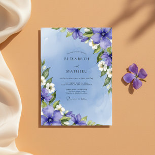 Lavendel Künstlerische Blumige Hochzeit Einladung