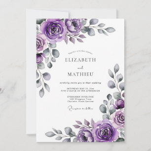 Lavendel Künstlerische Blütenhochzeit Einladung