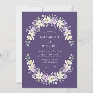 Lavendel-Künstlerische Hochzeit im Blumenstil Einladung