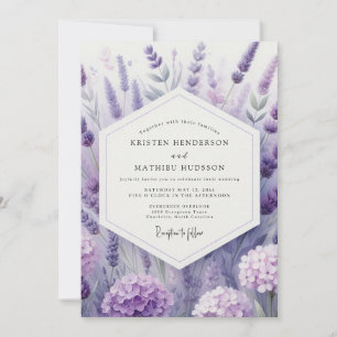 Lavendel-Künstlerische Wiesenhochzeit Einladung