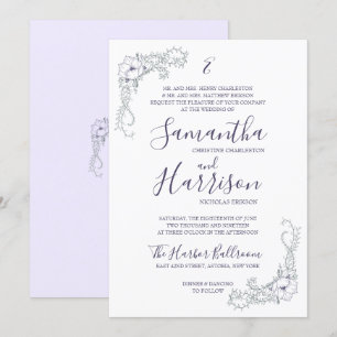 Lavendel-laden elegante und minimale mit einladung