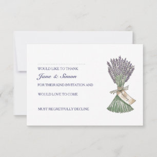 Lavendel Landgarten Hochzeit Antwortkarte RSVP Karte