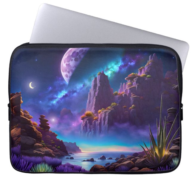 Lavendel Landscape Fantasy Laptopschutzhülle (Vorderseite)
