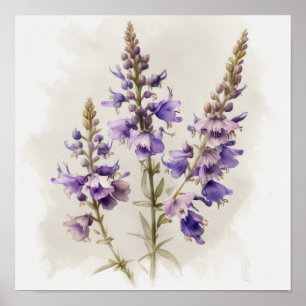 Lavendel Larkspur Blume Art Print Poster