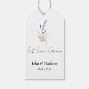 Lavendel   Lass Liebe wachsen Hochzeitssamen  Geschenkanhänger
