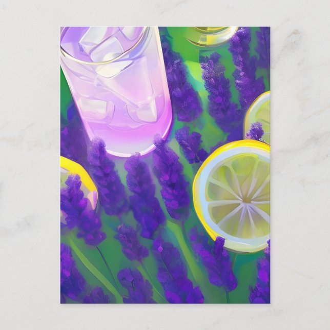 Lavendel Lemonade mit Lavendel und Zitronen Postkarte (Vorderseite)