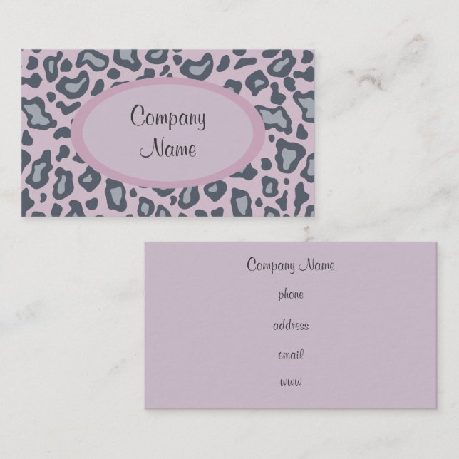 Lavendel Leopard Print Business Card Visitenkarte (Vorne/Hinten)