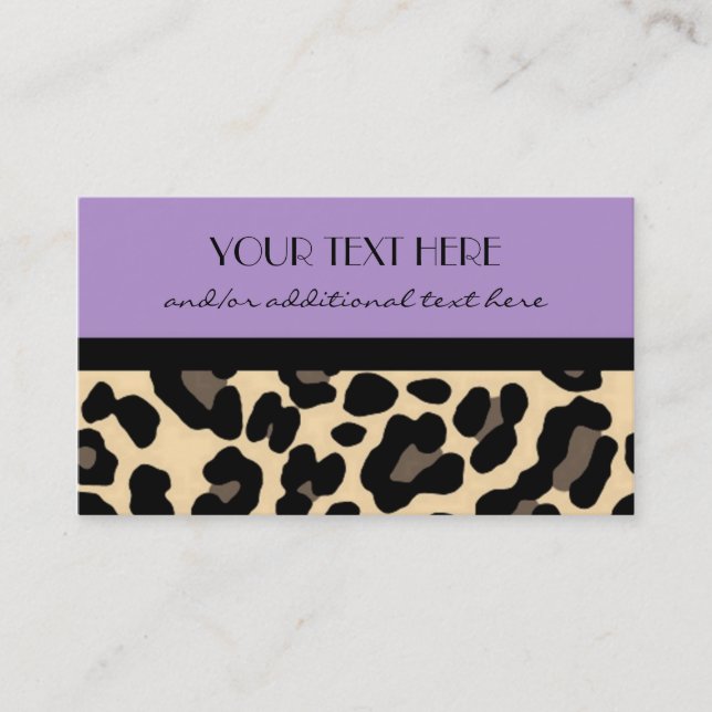 Lavendel-Leopard Visitenkarte (Vorderseite)