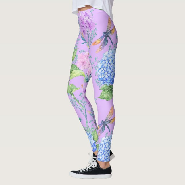 Lavendel-Libellen-Blumengarten Legging Leggings (Links)