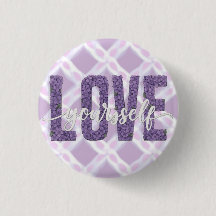 Lavendel-„Liebe dich selbst“-Blumen-Text-Design